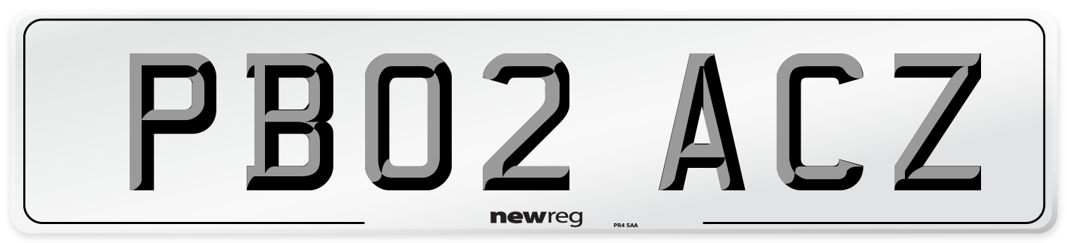 PB02 ACZ Number Plate from New Reg